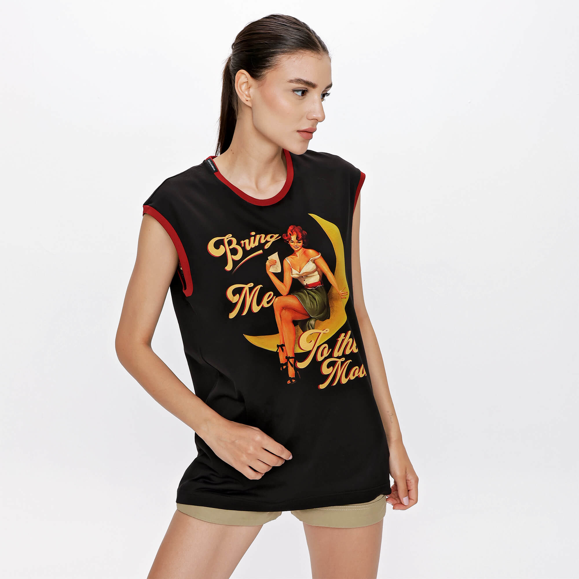 Dolce&Gabbana - Black Bring Print Sleeveless T Shirt